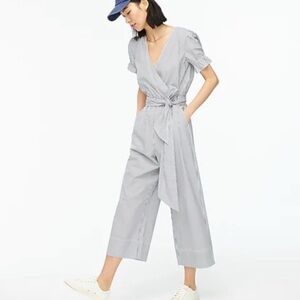 J.Crew wide leg belted crop jumpsuit